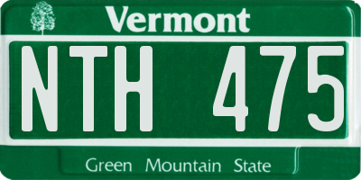 VT license plate NTH475