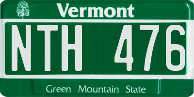 VT license plate NTH476