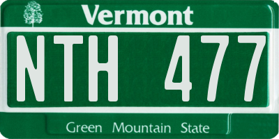 VT license plate NTH477