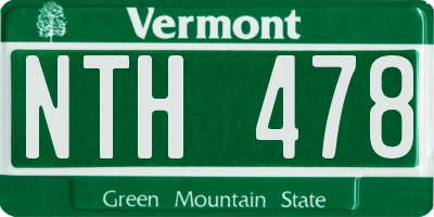 VT license plate NTH478