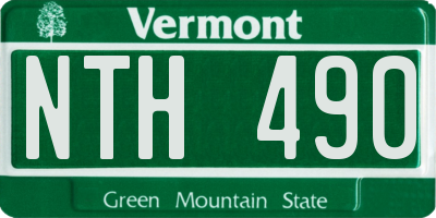 VT license plate NTH490