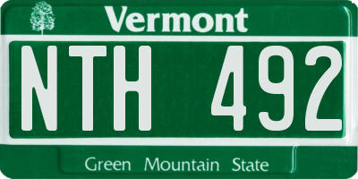 VT license plate NTH492