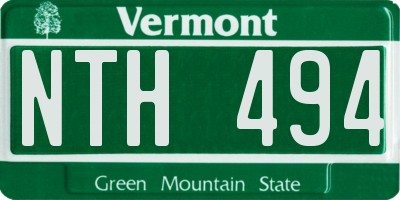 VT license plate NTH494