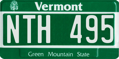 VT license plate NTH495