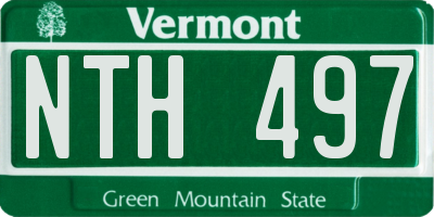 VT license plate NTH497