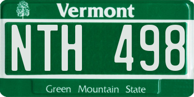 VT license plate NTH498
