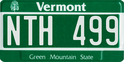 VT license plate NTH499