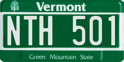 VT license plate NTH501