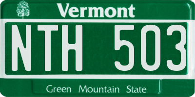 VT license plate NTH503