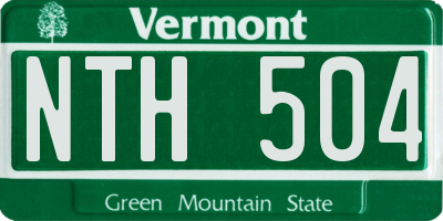 VT license plate NTH504