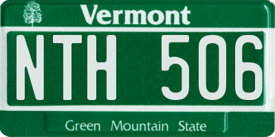 VT license plate NTH506