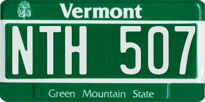 VT license plate NTH507