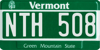 VT license plate NTH508