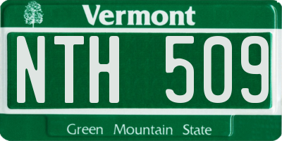 VT license plate NTH509