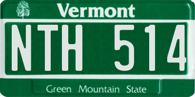 VT license plate NTH514