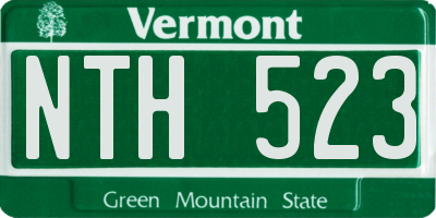 VT license plate NTH523