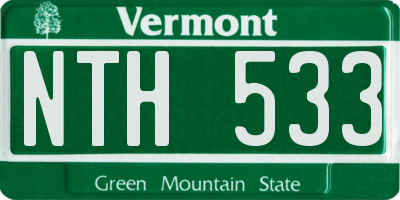 VT license plate NTH533