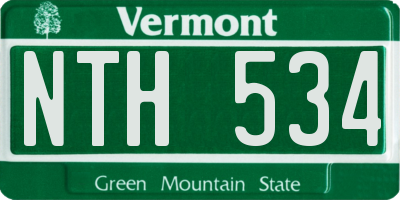 VT license plate NTH534