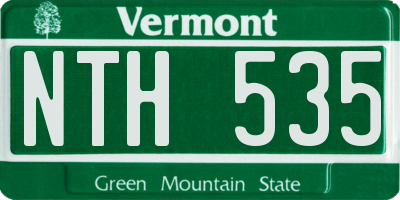 VT license plate NTH535