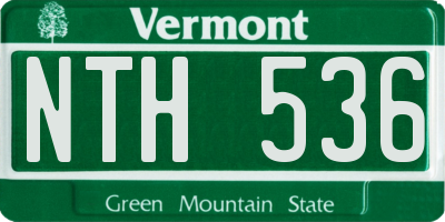 VT license plate NTH536