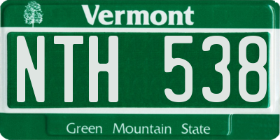 VT license plate NTH538
