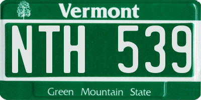 VT license plate NTH539