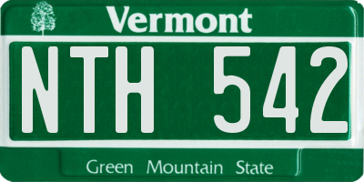VT license plate NTH542