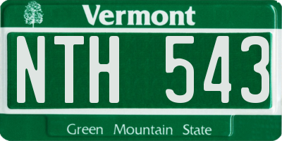 VT license plate NTH543