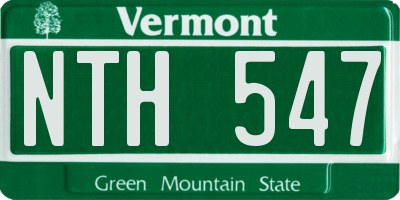 VT license plate NTH547