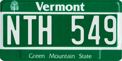 VT license plate NTH549