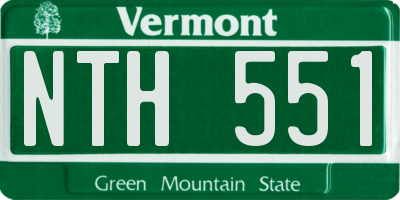 VT license plate NTH551