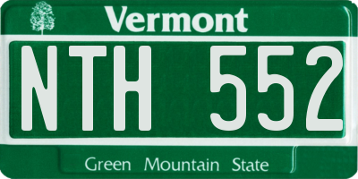 VT license plate NTH552