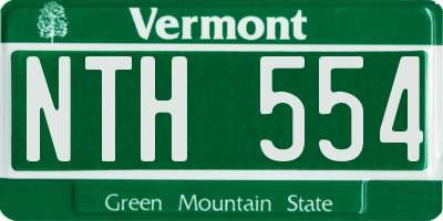 VT license plate NTH554