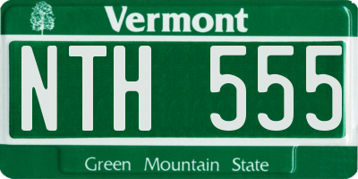 VT license plate NTH555
