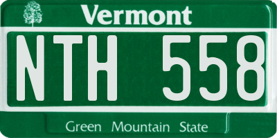 VT license plate NTH558