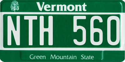 VT license plate NTH560