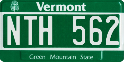 VT license plate NTH562