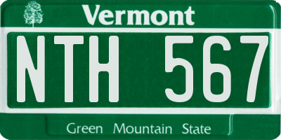VT license plate NTH567