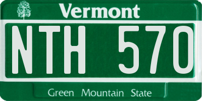 VT license plate NTH570