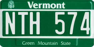 VT license plate NTH574