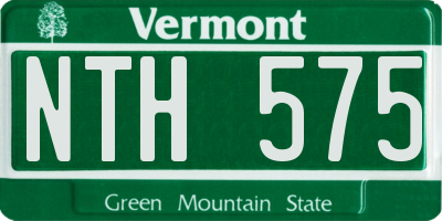 VT license plate NTH575