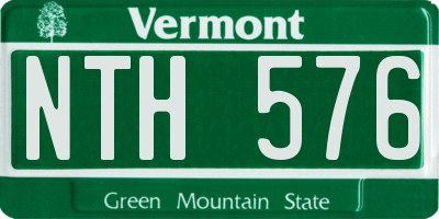 VT license plate NTH576