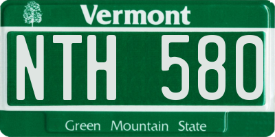 VT license plate NTH580