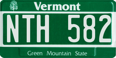 VT license plate NTH582