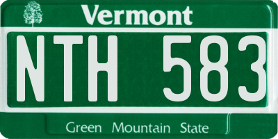 VT license plate NTH583