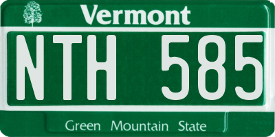 VT license plate NTH585