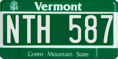VT license plate NTH587