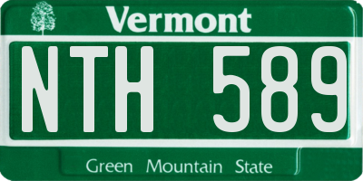 VT license plate NTH589