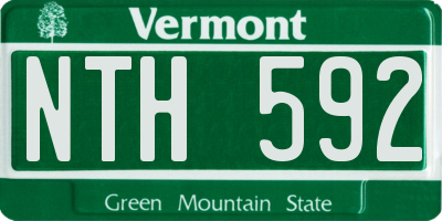 VT license plate NTH592