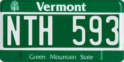 VT license plate NTH593